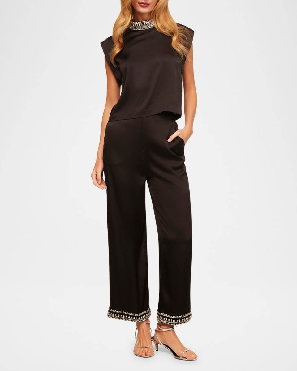 Leia Cropped Satin Pants